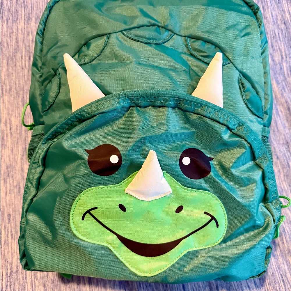 Green Triceratops Dinosaur Kids Backpack - Picture 5 of 9